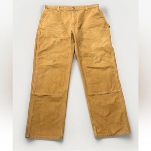 Vtg Carhartt B01 Brown Double Knee Carpenter 38x32 Made In USA Canvas EUC